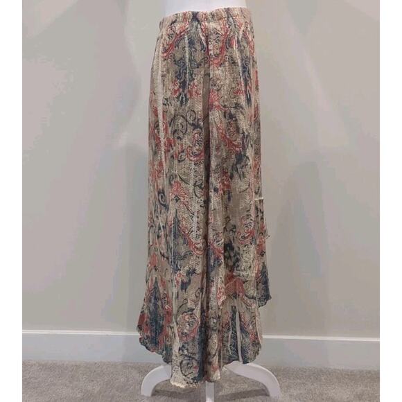 Reba Women's M Boho Cowgirl Western Peasant Lace Knit Mesh High Low Skirt - Picture 6 of 13